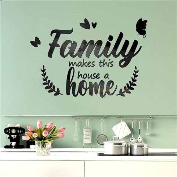 3D Acrylic Mirror Decal Wall Decor Stickers Family Letter Quotes Wall Stickers - Picture 2 of 7